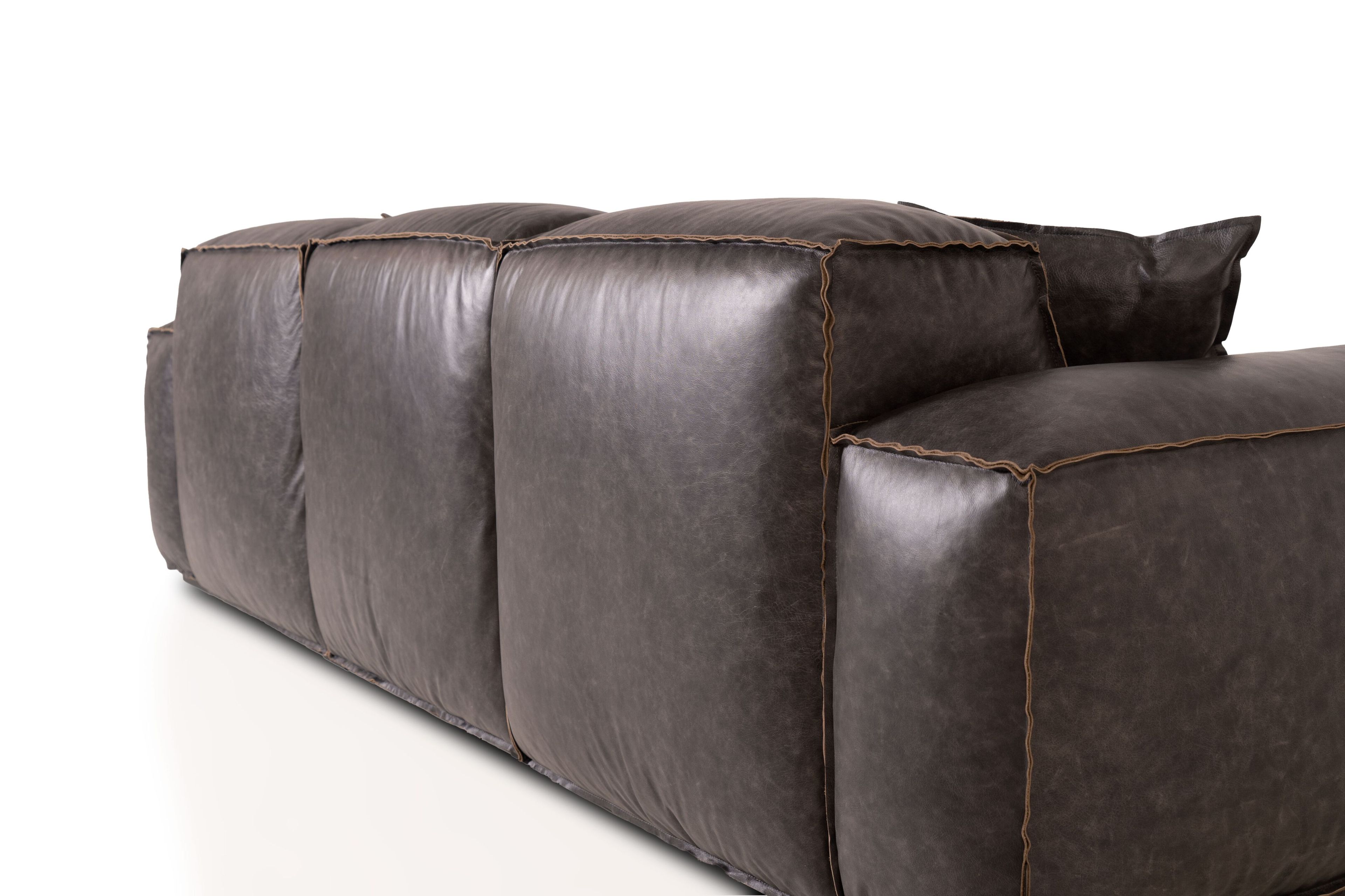 3-местный секционный диван из антикварной кожи Mantellassi 1926 Placido ARCH-00143163 - Вид №6