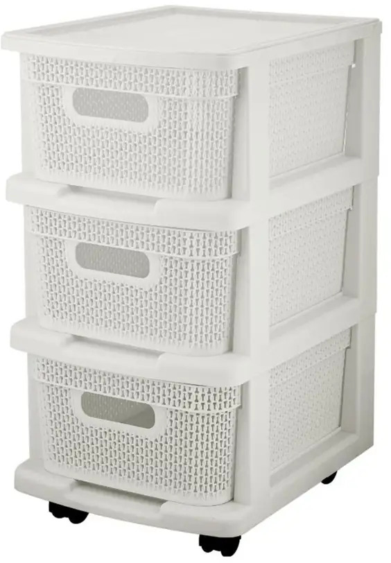 91582903 Комод Keeplex Kl379522048 3 ящика 37x30x52 см полипропилен цвет белый STLM-1076380