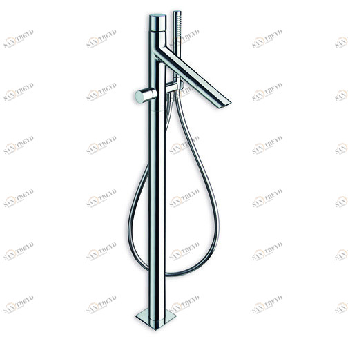 CRIRU190 Напольный смеситель для ванны, внешние части для CRICS290 с гибким шлангом LONG LIFE и ручным душем против известкового налета с независимым смешиванием Cristina Rubinetterie 