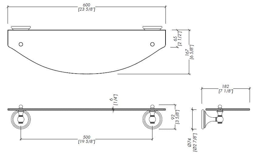 Полка для ванной комнаты из хрусталя и латуни Devon&Devon Kalos ARCH-00074636 - Вид №4