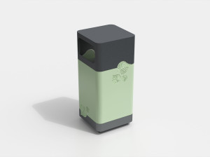 Оцинкованная стальная корзина для мусора с крышкой