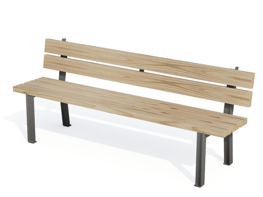 Деревянная скамья со спинкой Studio Città парк ARCH-00064633