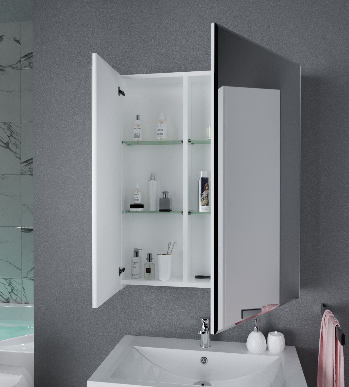 У29559 Зеркало Соната 75 Белый глянец, 2д 1 Marka Соната  - Вид №1