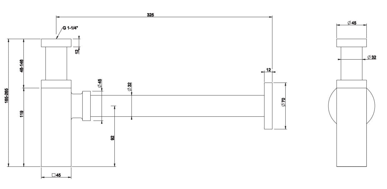 Латунный сифон для умывальника Gessi элегантность ARCH-00076136 - Вид №2