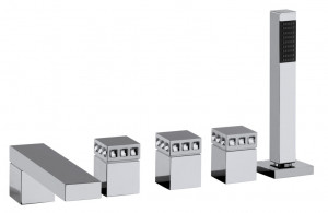 6П531 / D Смеситель для ванны и душа на 5 отверстий с ручным душем. Bongio Pure Glam