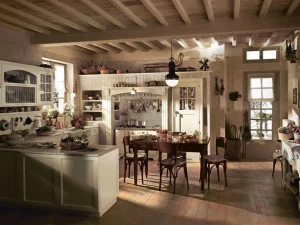 Marchi Cucine Лаковая оборудованная кухня с полуостровом Old england