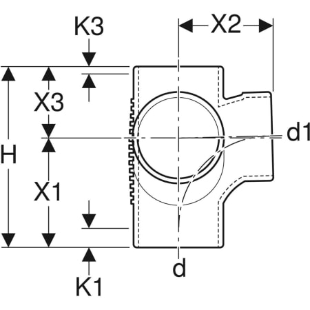 GEBERIT 310.083.14.1 Крестовина двухплоскостная Geberit Silent-db20 88,5°  - Вид №3
