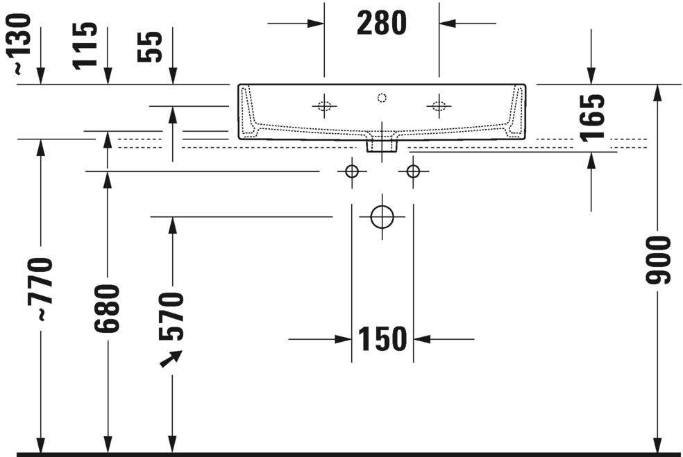 2350700025 Подвесная раковина настенная овальная Duravit Vero Air - Вид №2