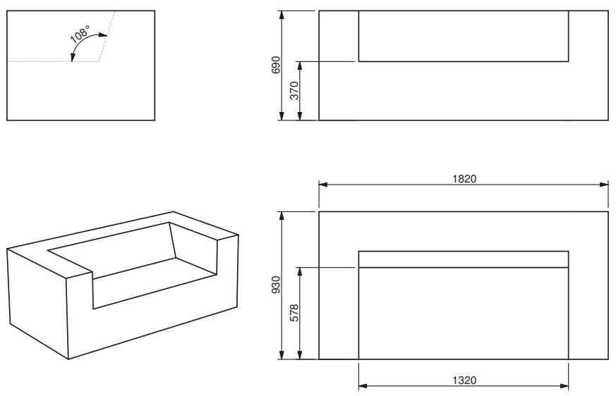 2-местный диван из пены QM Quinze & Milan ARCH-00134081 - Вид №3