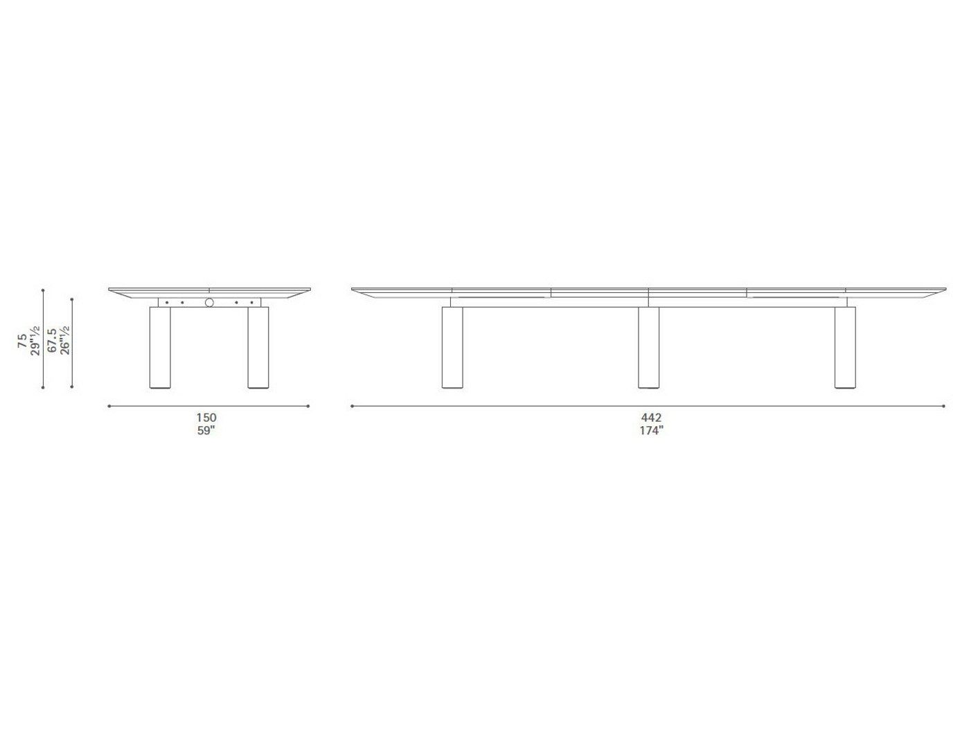 Прямоугольный стол для совещаний с системой люверсов Poltrona Frau офис-системы управления ARCH-00048676 - Вид №8