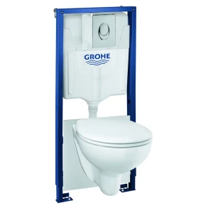 Комплект инсталляция Grohe Solido 5в1 39418000 с унитазом безободковым и кнопкой 81933256 STLM-2140308