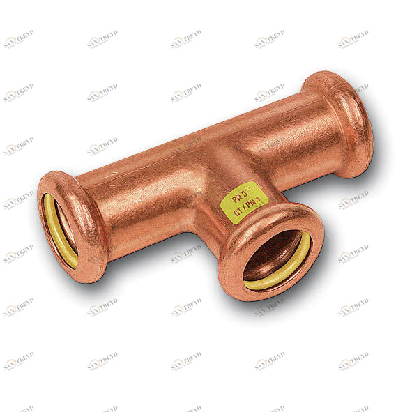 110130282222 SANHA 10130 пресс-фитинг газ, медь, тройник ВПр 28x22x22 мм 