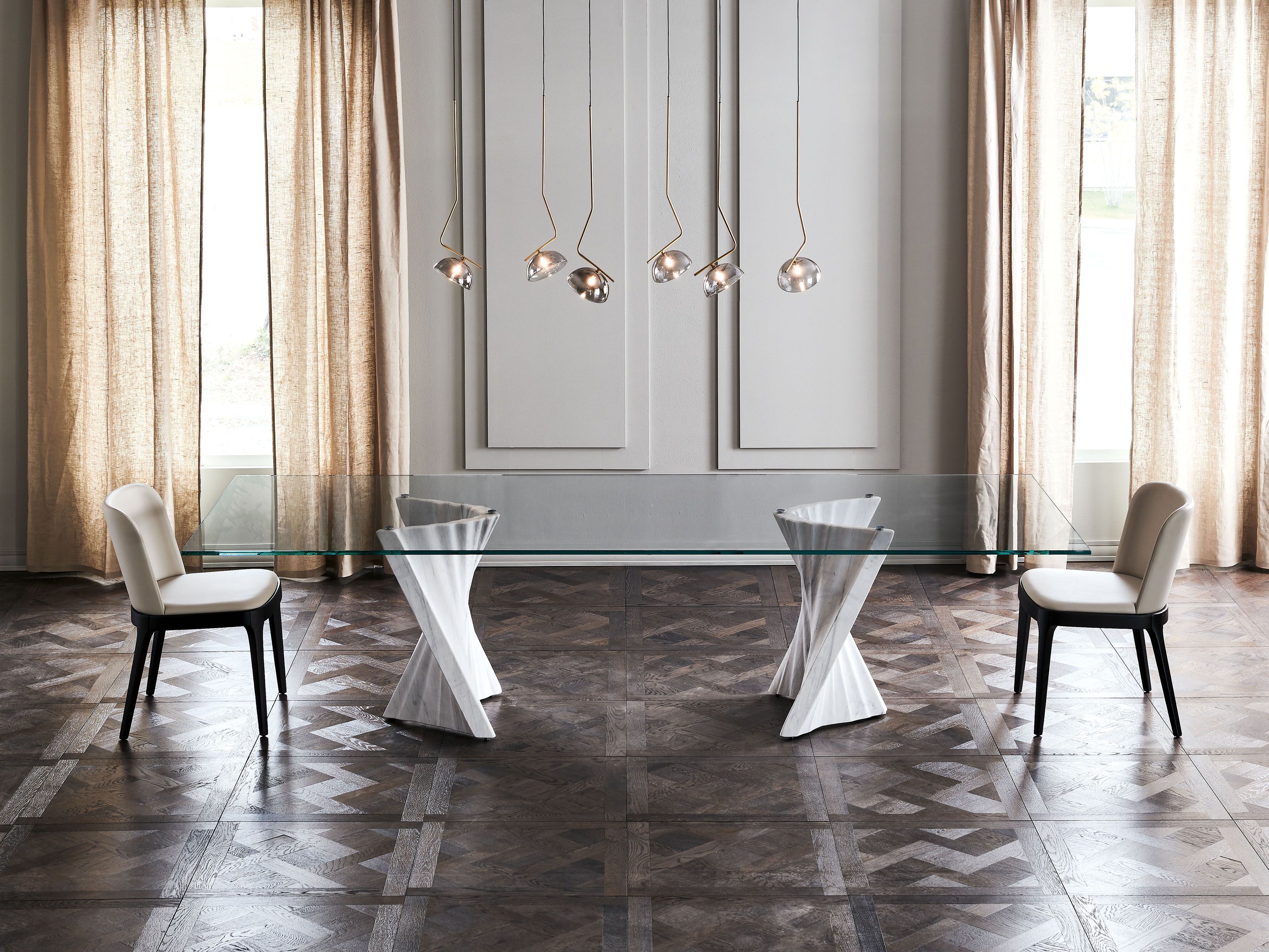 Прямоугольный стол из хрусталя и мрамора Cattelan italia PLISSET ARCH-00130083 - Вид №1