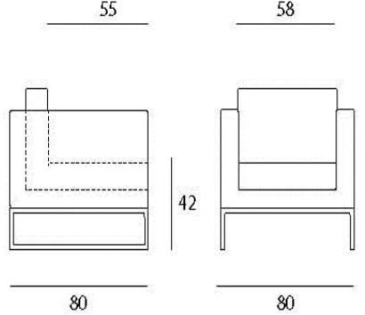 Quinti Sedute Стеганое кресло-санки из ткани с подлокотниками Vogue sun-id-1380027 - Вид №2