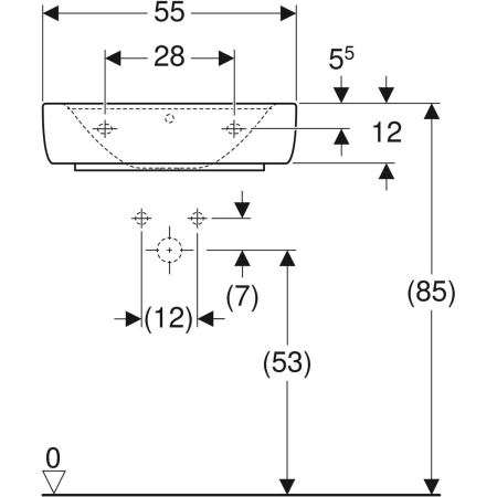 225155000 Накладная раковина Geberit Renova Plan Geberit  - Вид №18