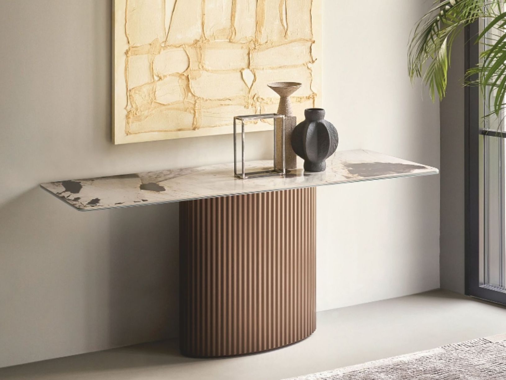 Прямоугольная консоль из керамики и металла RIFLESSI Enea ARCH-00045038