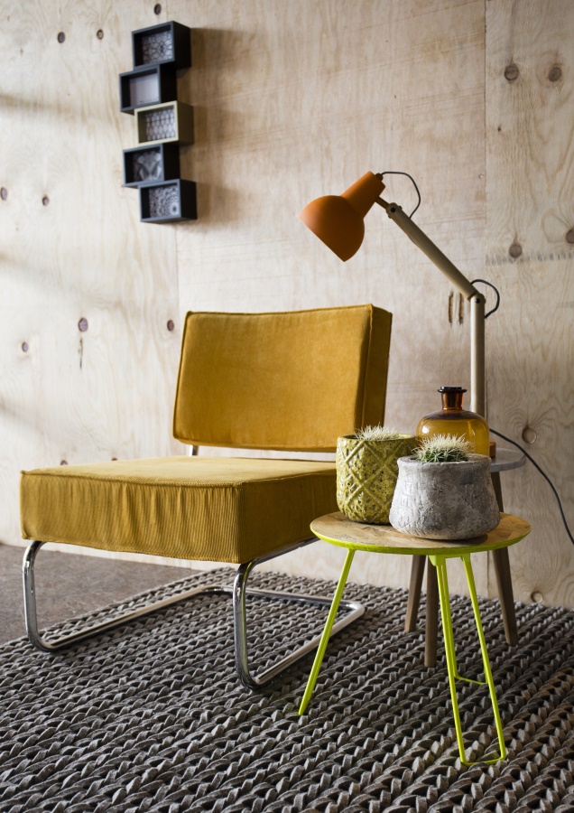 Кресло Lounge Ridge Rib с подлокотниками, синее Zuiver 3100017 - Вид №6