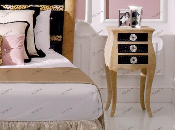 Rozzoni Прямоугольная прикроватная тумбочка округлой формы с ящиками Paris sun-id-1459706