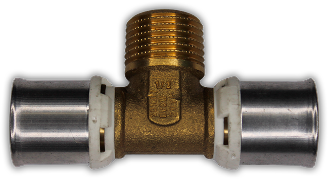 90430559 Тройник с наружной резьбой латунь alpex-duo 20x2.0 - 1/2 НР - 20x2.0 STLM-0223643 FRANKISCHE