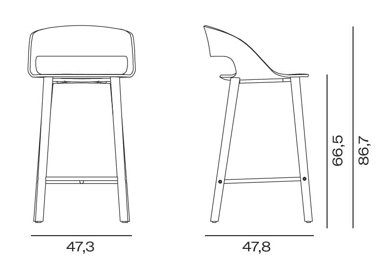 Высокий стул из ясеня с подставкой для ног Vergés Goose ARCH-00139189 - Вид №5