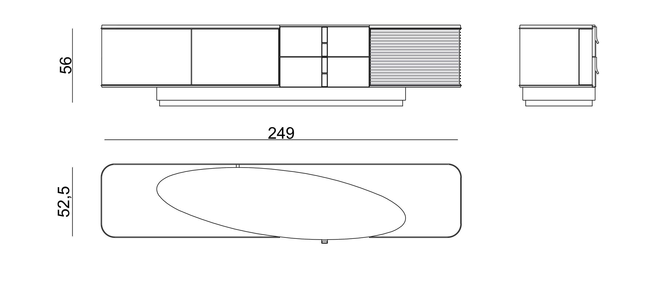 Низкий шкаф для телевизора с ящиками Zebrano Niks ARCH-00121095 - Вид №6