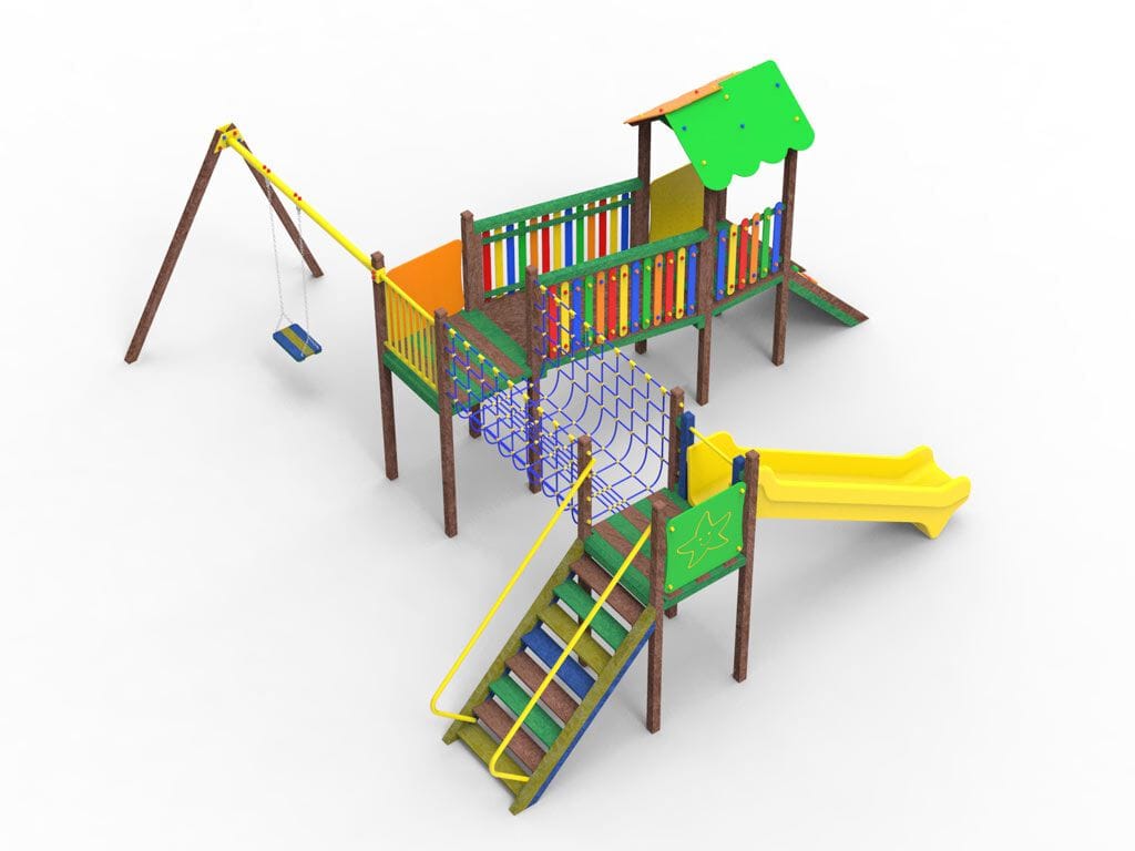 Рециркулированная пластиковая игровая структура EUROCOMITALIA COMBI JUNGLE ARCH-00046959