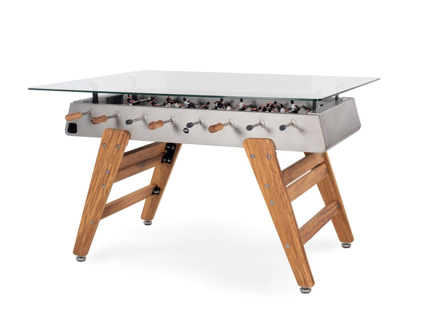 Прямоугольный обеденный стол из стали и стекла RS Barcelona RS3 WOOD ARCH-00114353 - Вид №1