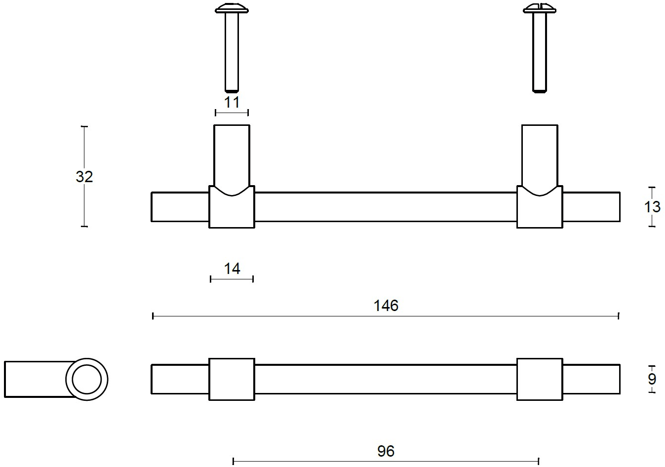 Formani Мебельная ручка из нержавеющей стали One Pb195/96-128-160 - Вид №1