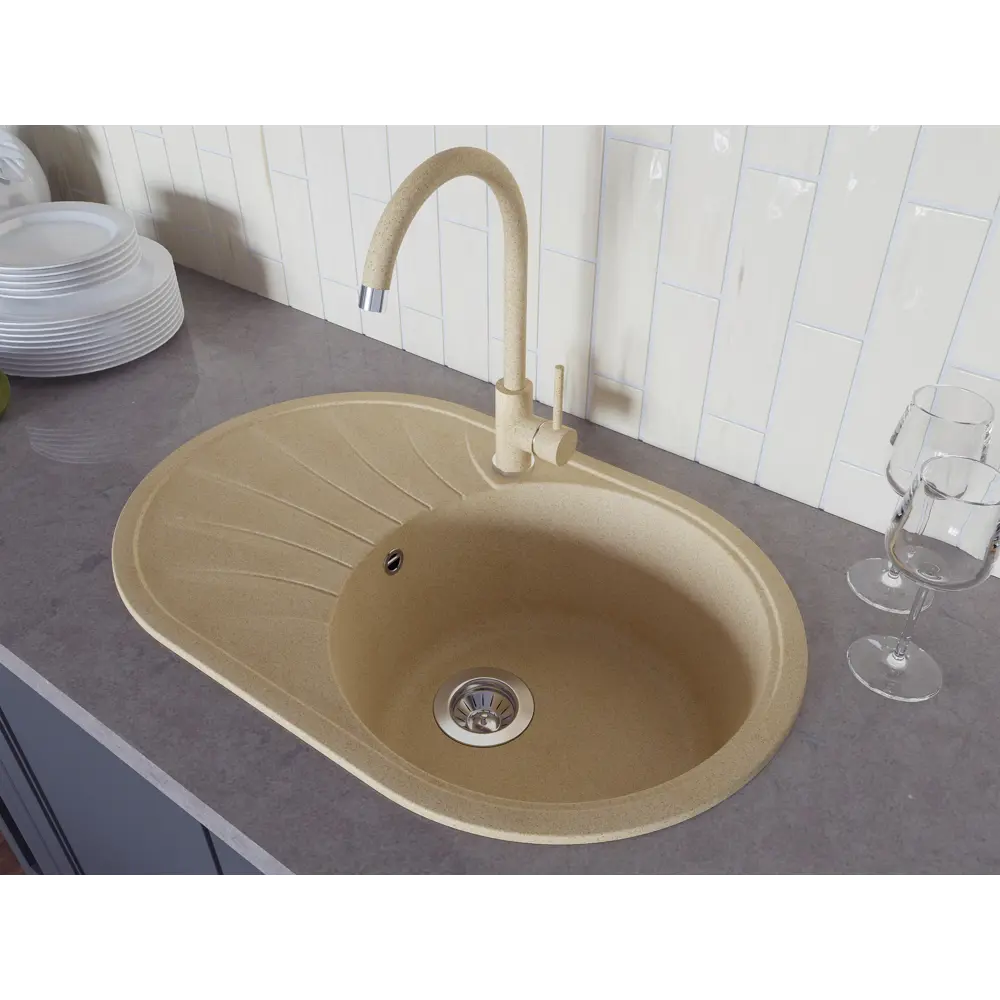 DR.GANS Арена - кухонная мойка из литого мрамора с крыльями 82502607 STLM-1566551 - Вид №7