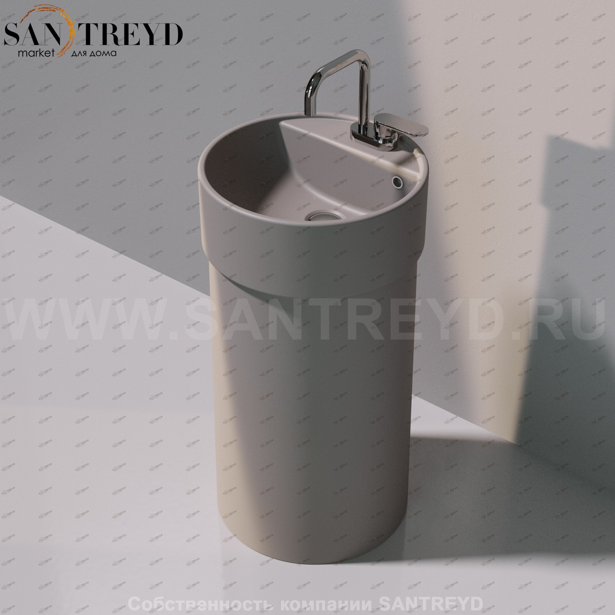 505042ACOLC1019 Напольная раковина стоящая круглая Ceramica Flaminia Twin