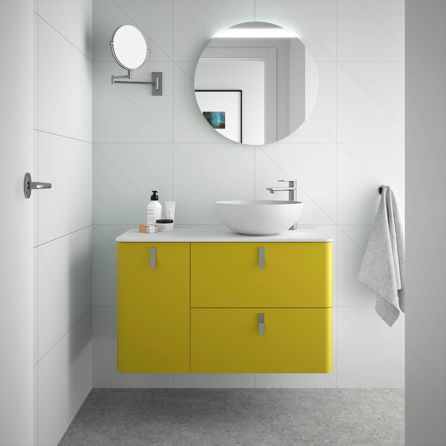 24667 SALGAR Мебель для умывальника UNIIQ 900 левая VERDE ÁCIDO Verde ácido 