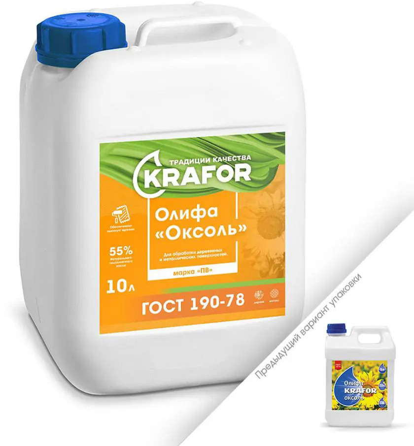 91261193 Декоративно-защитная пропитка Krafor 29971 олифа оксоль 5 л STLM-0525988