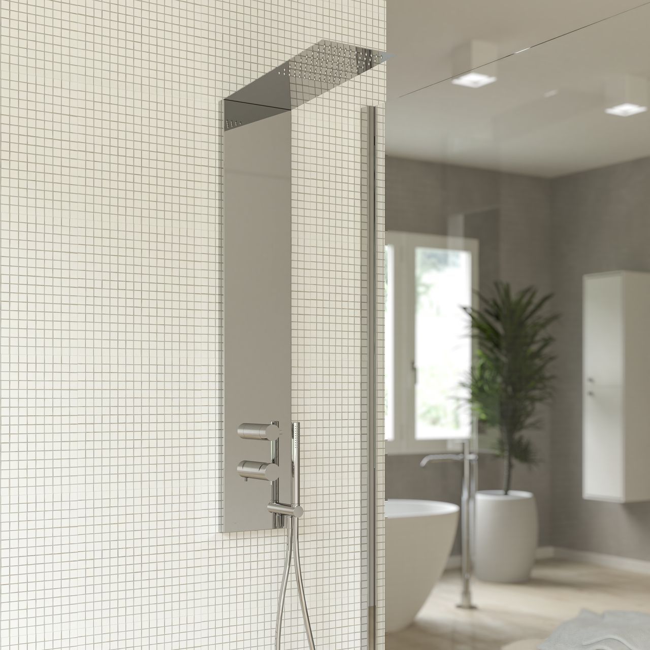 Настенная душевая колонна с переключателем Ercos Square ARCH-00047894 - Вид №1