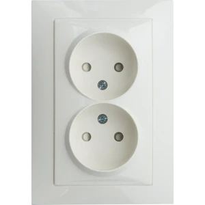 Розетка двойная встраиваемая Systeme Electric Unica без заземления, цвет бежевый