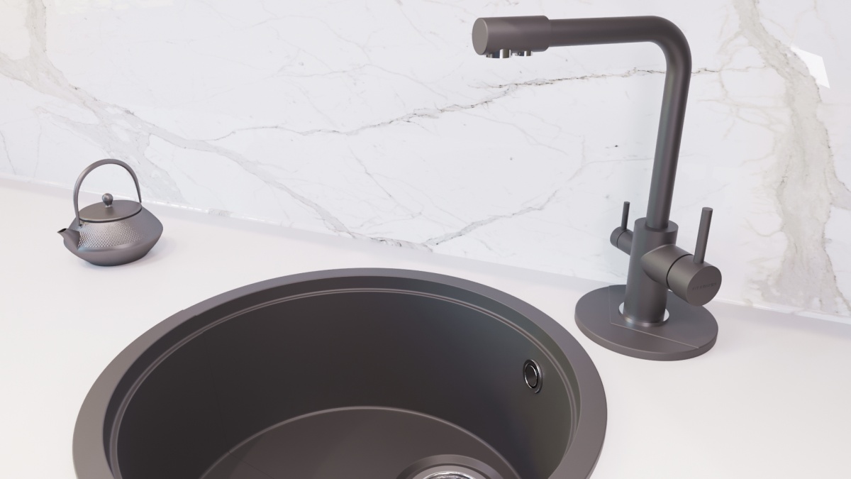 Подставка под смеситель Circle черная KIT KRAKEN  - Вид №1