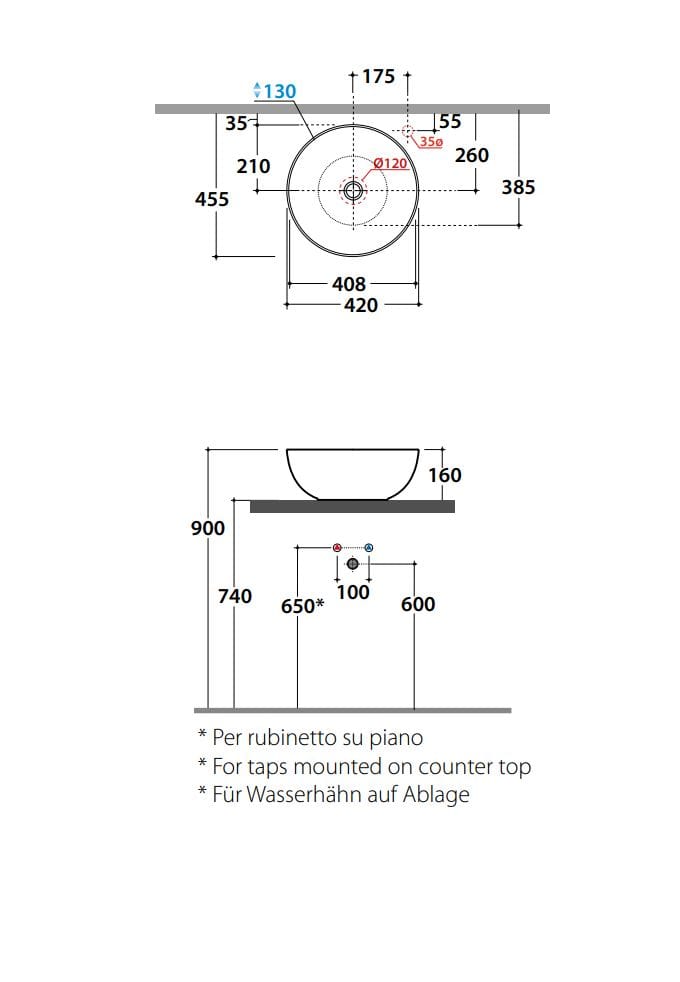 Керамическая раковина с одной столешницей Ceramica Globo чаши ARCH-00013784 - Вид №2
