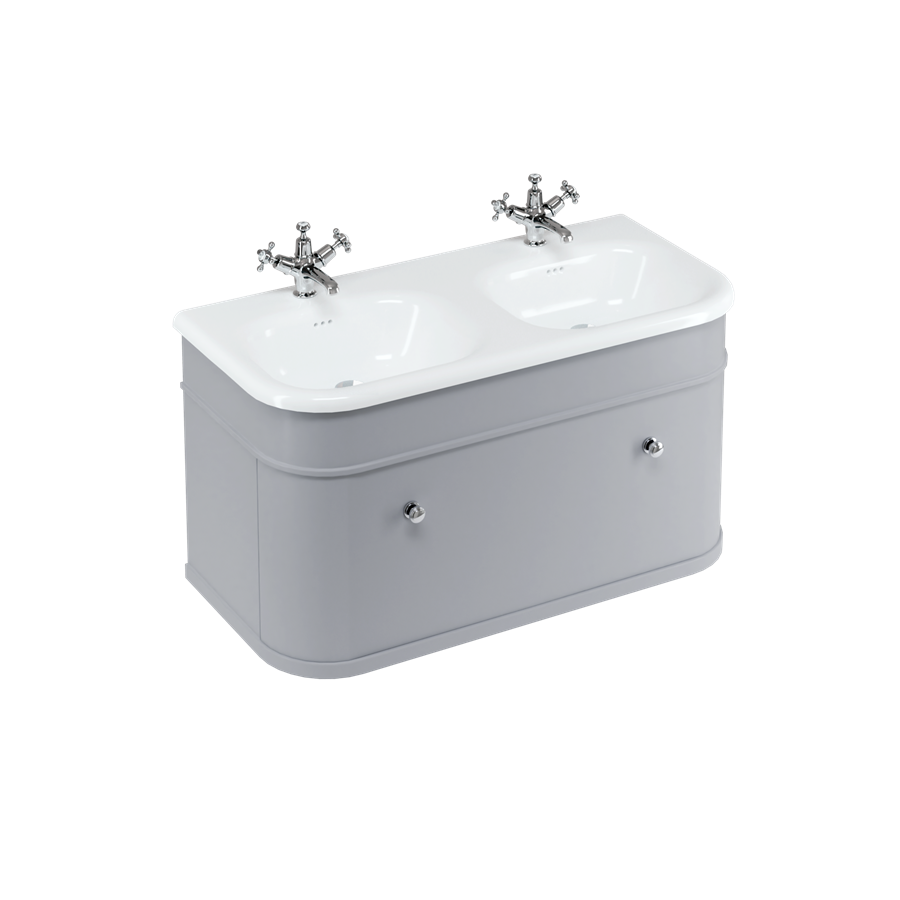 Burlington Chalfont Chalfont 1000мм Тумбочка с одним ящиком - Классический серый с хромированными ножками CH100G-CHLEGCHR  - Вид №4