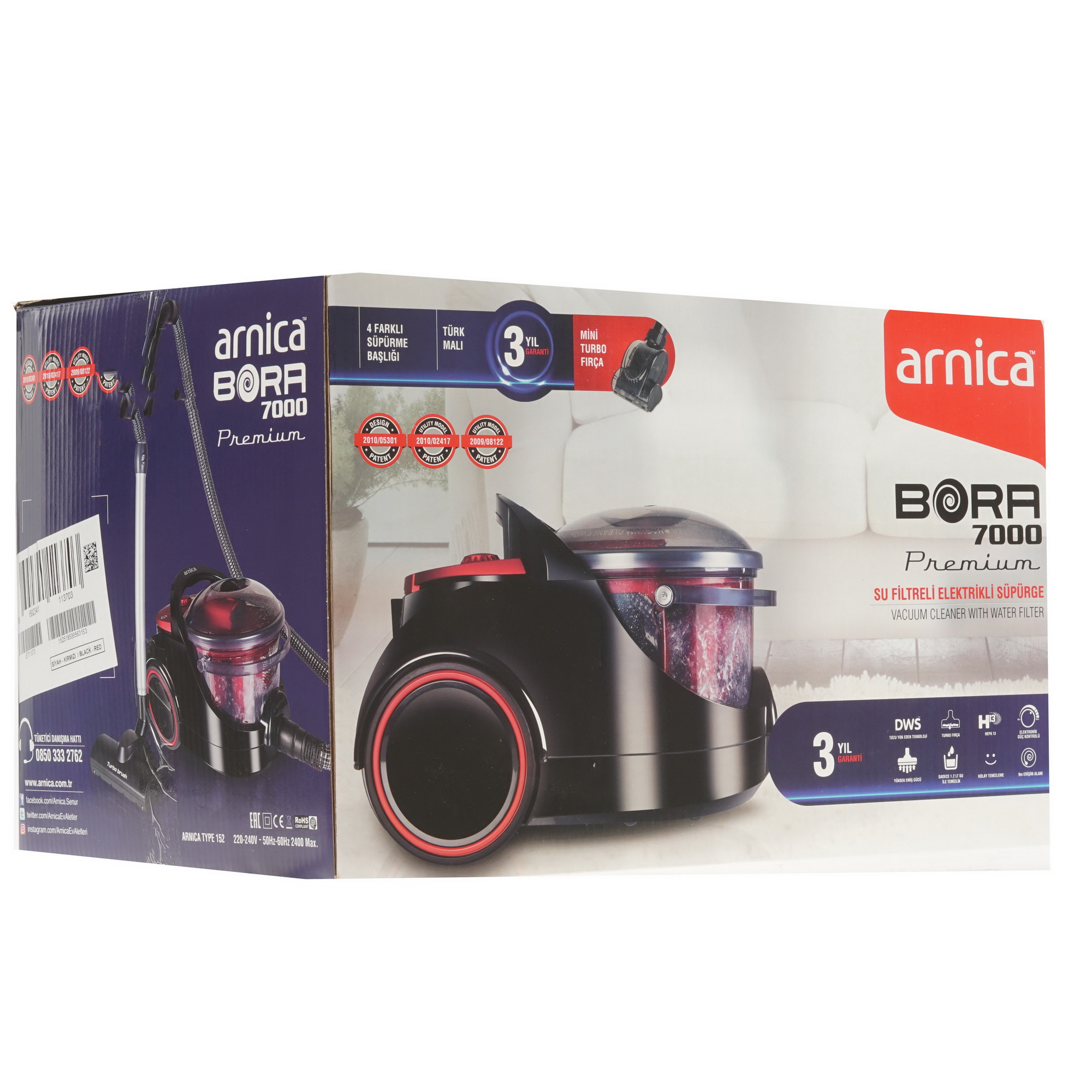 1274726 Пылесос Arnica Bora 7000 Premium черный STDN-0125186 - Вид №11