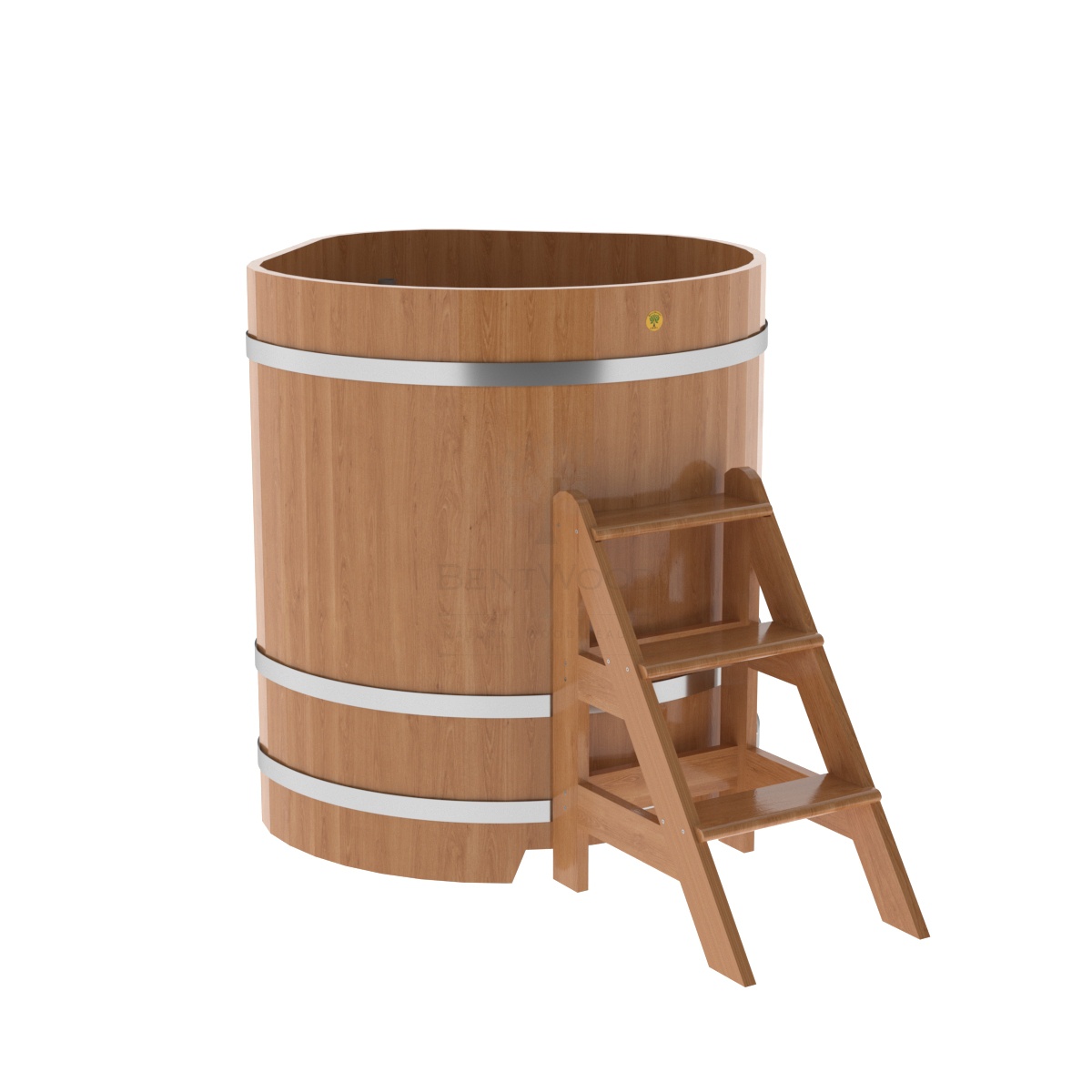 1347 Купель угловая из дуба 1,03х1,03х1,2 натуральная Alyarus 