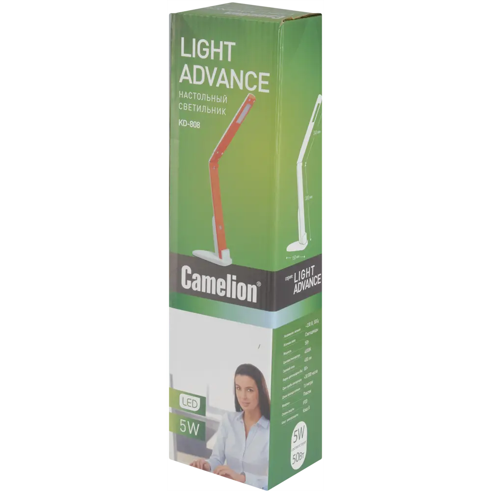 Светильник настольный «Fold» KD-808 5 Вт, цвет чёрный/белый CAMELION STLM-2156811 - Вид №5