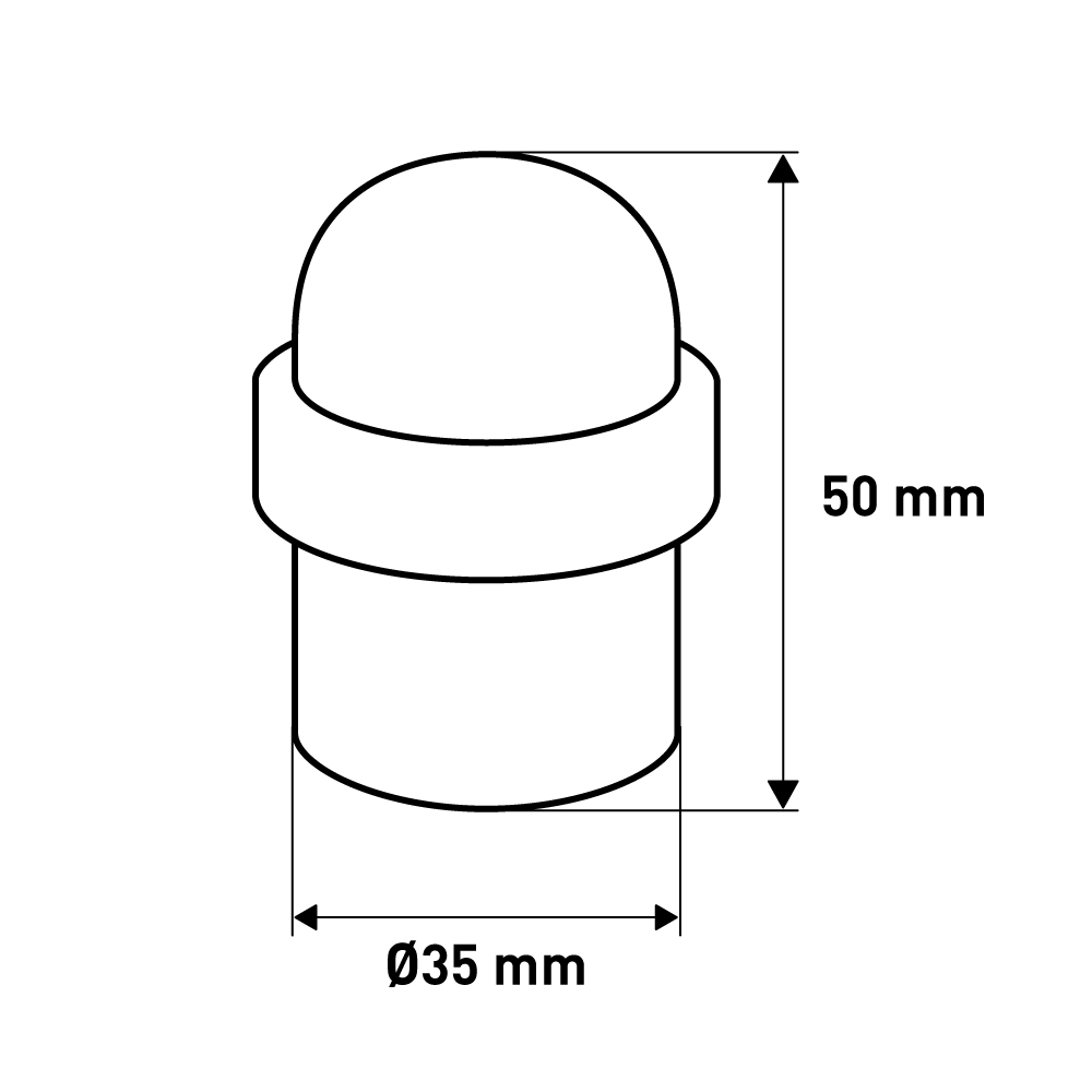 Дверной стопор , 35x35x50 мм, никель LJPS0048 Public Steel Россия  - Вид №3