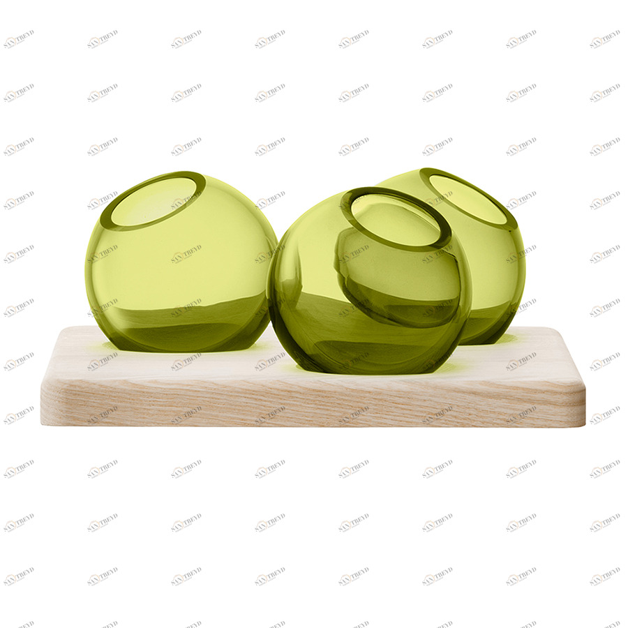 Трио ваз на подставке 8 см зелёные Axis LSA INTERNATIONAL ДИЗАЙНЕРСКИЕ 253369 Зеленый 