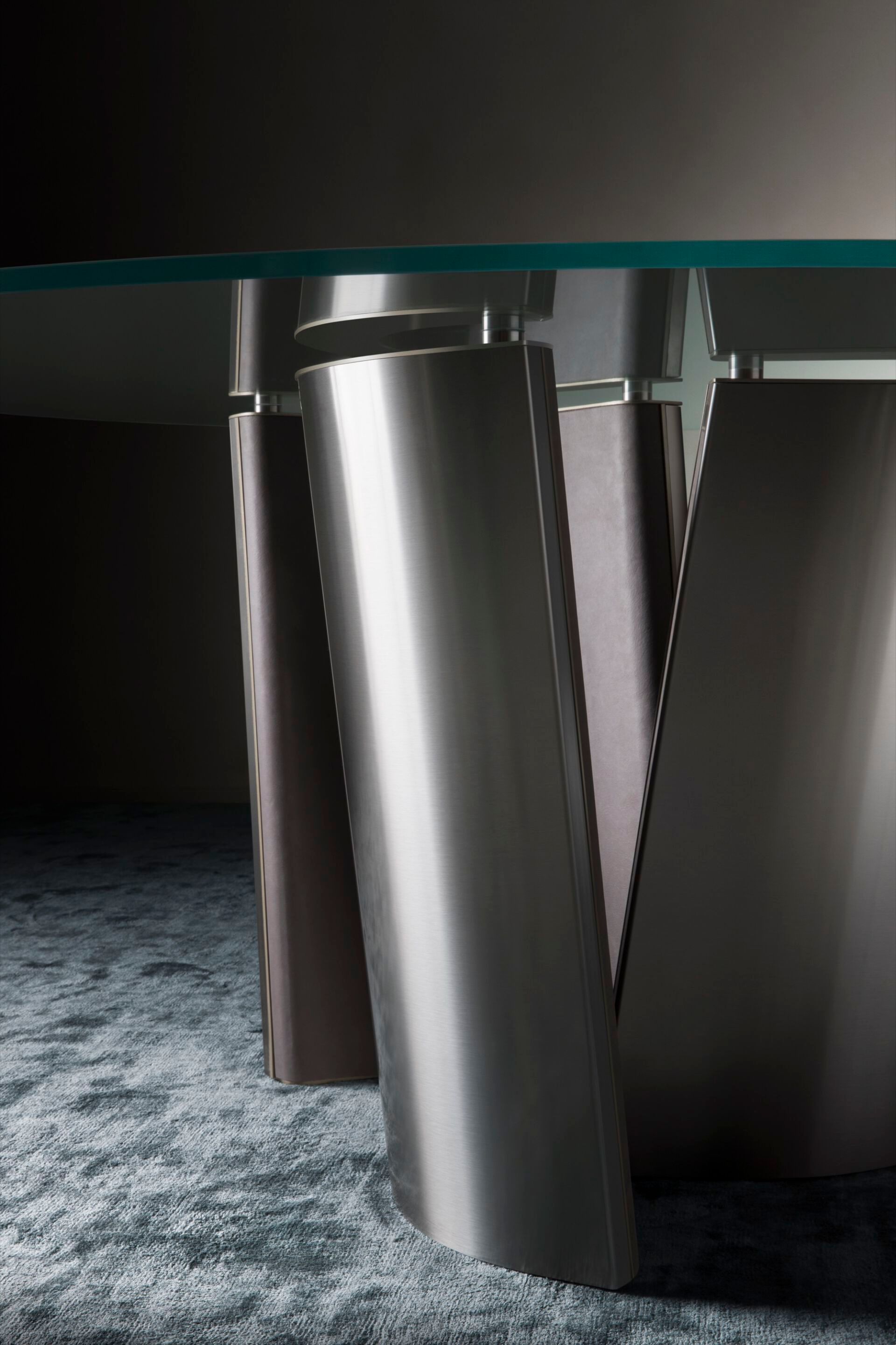 Круглый стол из стали и стекла OAK New York Suite ARCH-00135007 - Вид №4