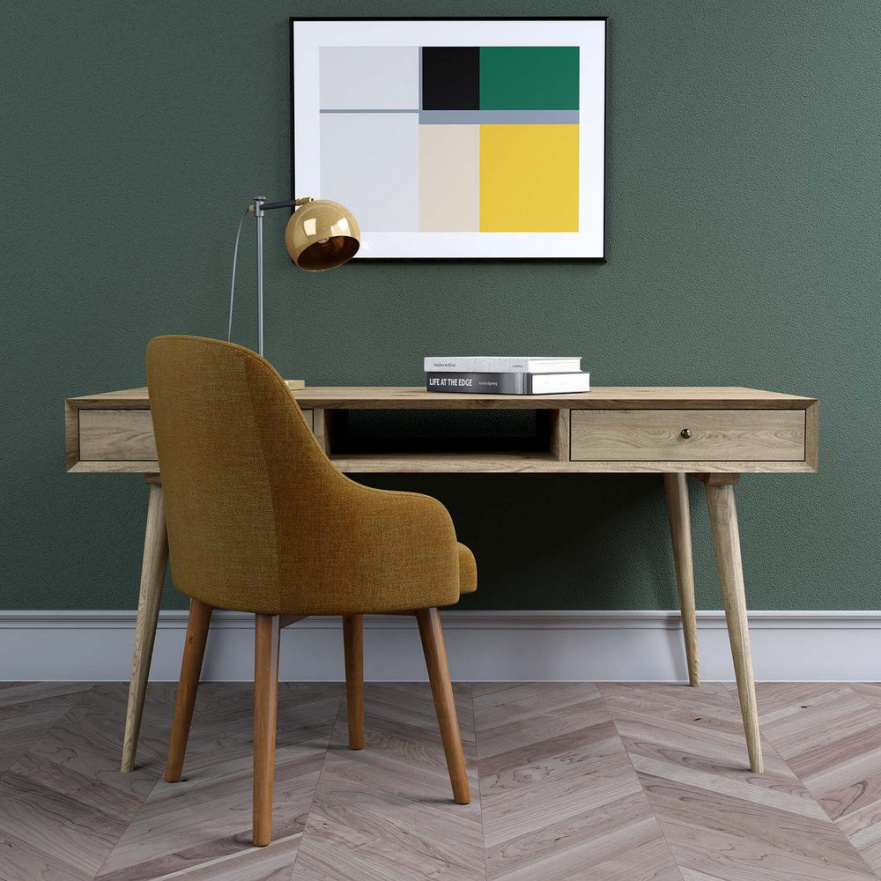 Письменный стол с ящиками деревянный, дуб Jordan FURNITERA ПИСЬМЕННЫЕ СТОЛЫ FURNITERA 120335 Дуб  - Вид №3