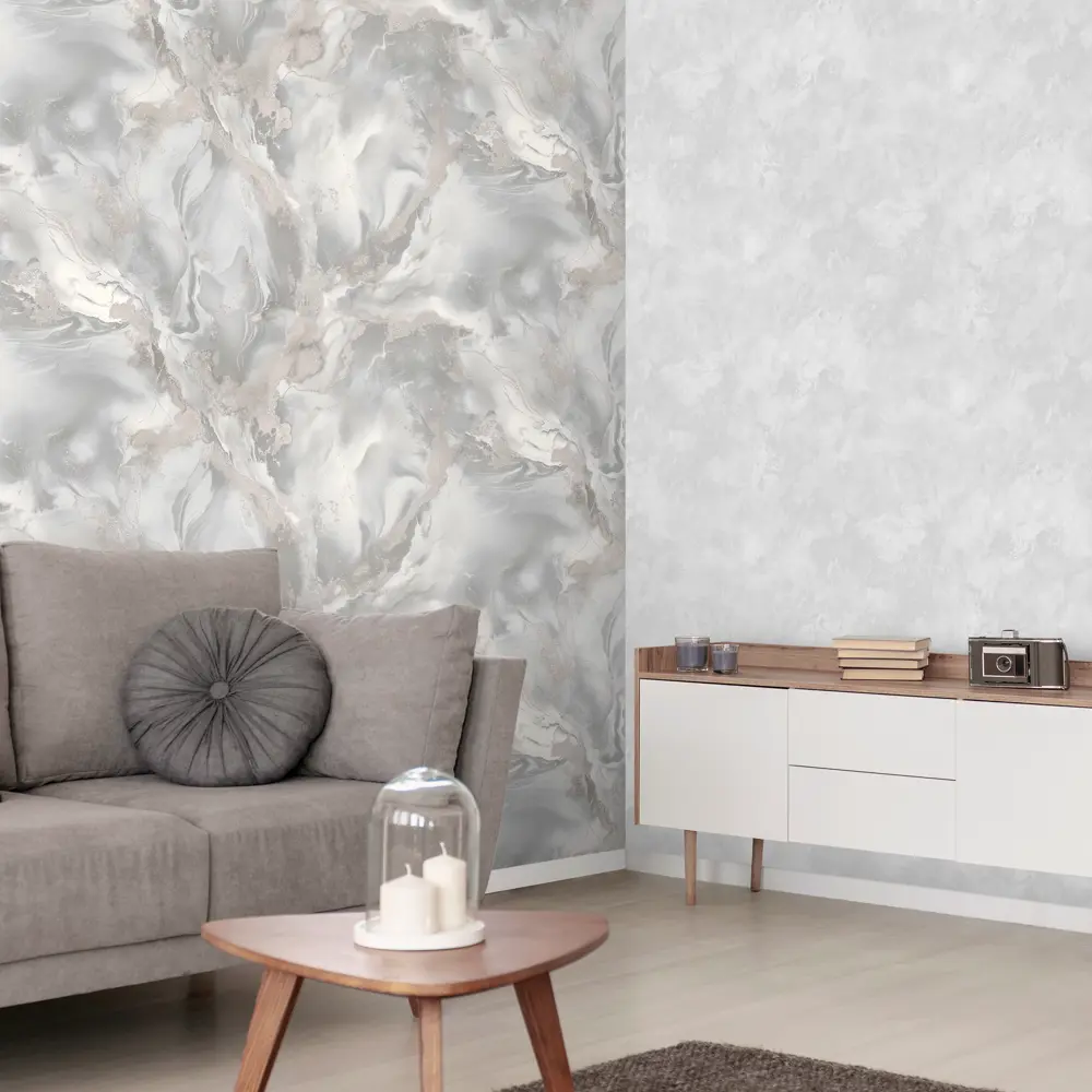 Victoria Stenova Odyssey - серые флизелиновые обои для стильного интерьера 89374624 STLM-0833294 - Вид №4