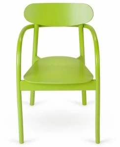 Paged Стул из лакированного дерева штабелируемый с подлокотниками