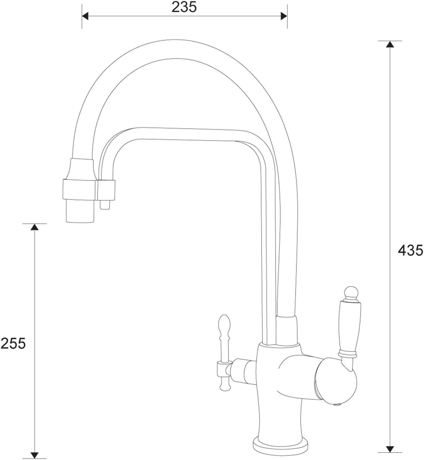 Смеситель ZorG Sanitary ZR 342-6 YF для кухонной мойки, хром - Вид №1