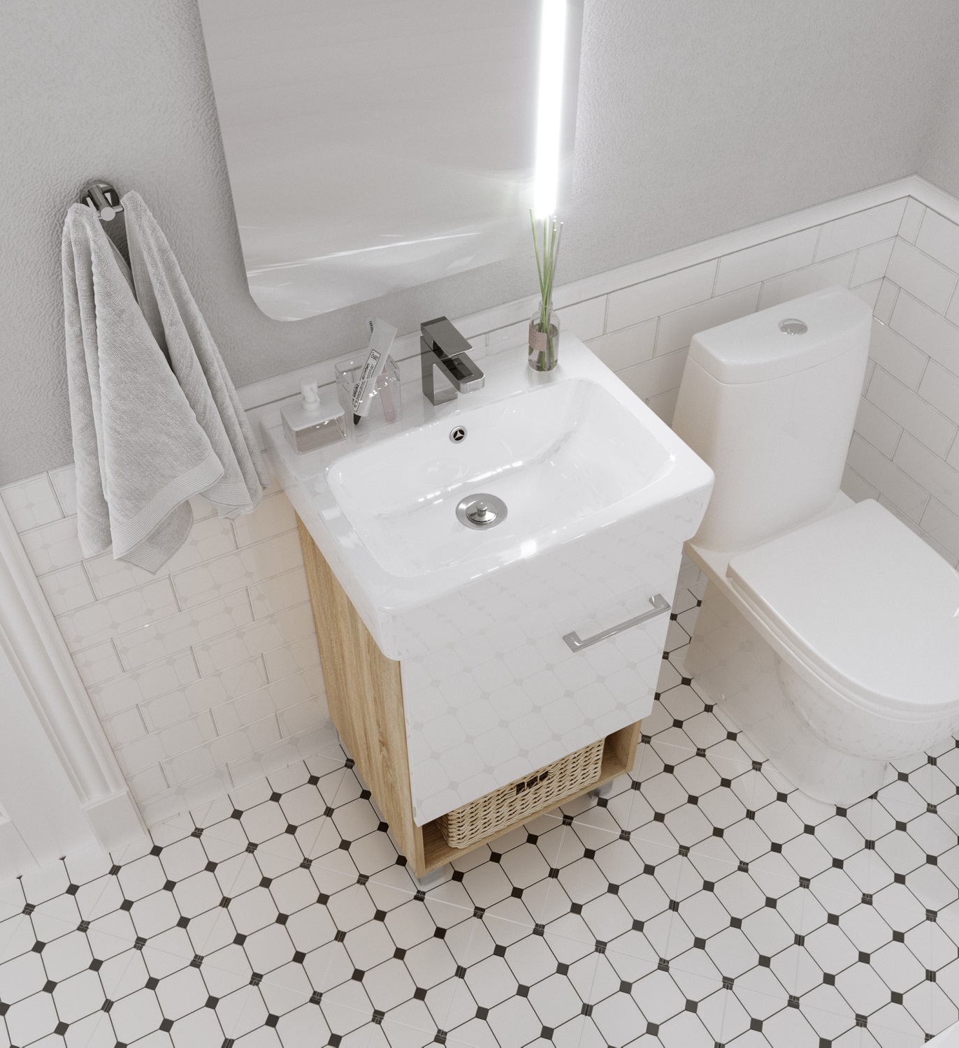 У76065 Тумба Tera 60Н 1д. Дуб Сонома 1 Marka TERA - Вид №5