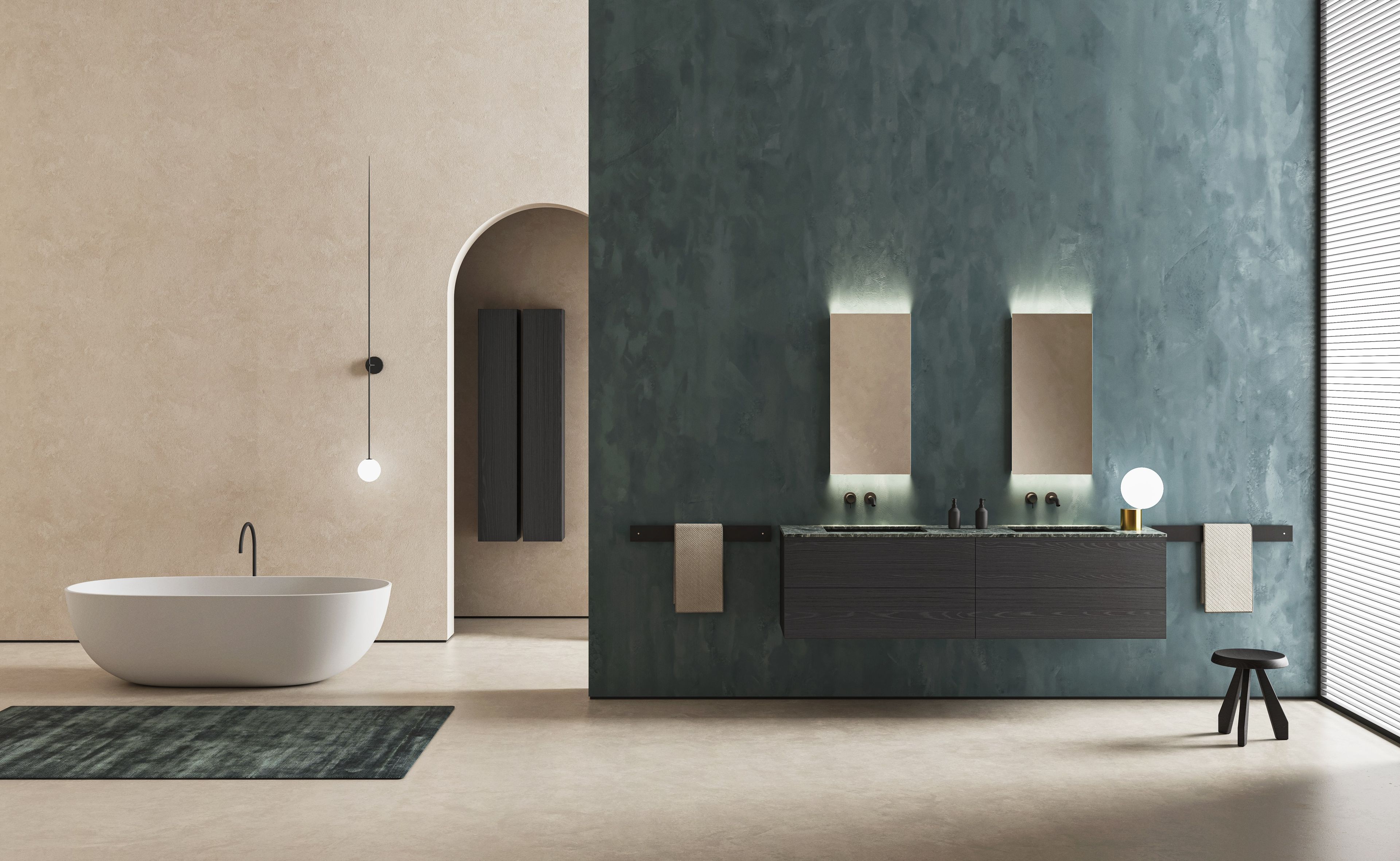 Деревянный двойной умывальник с ящиками Moab блок ARCH-00137738 - Вид №3