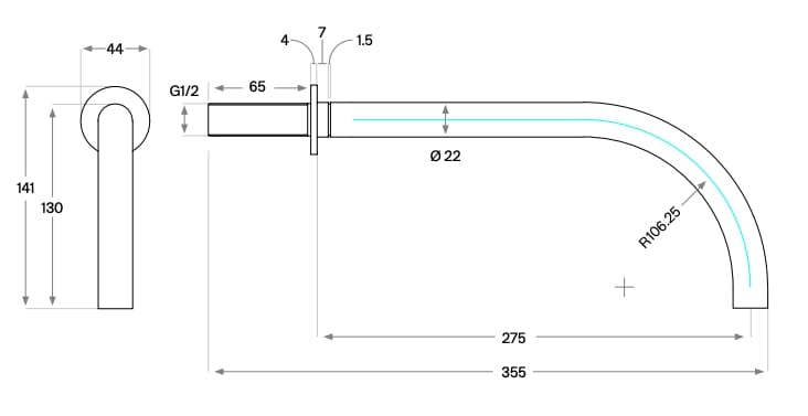 Смеситель для раковины из нержавеющей стали COCOON John Pawson ARCH-00038842 - Вид №6